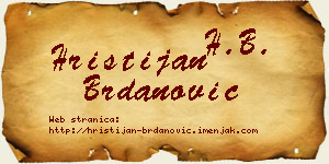 Hristijan Brdanović vizit kartica